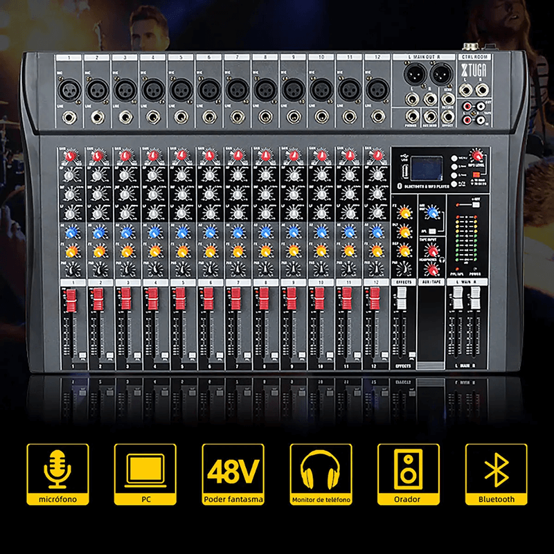 16 Console de mixagem de mixagem de áudio