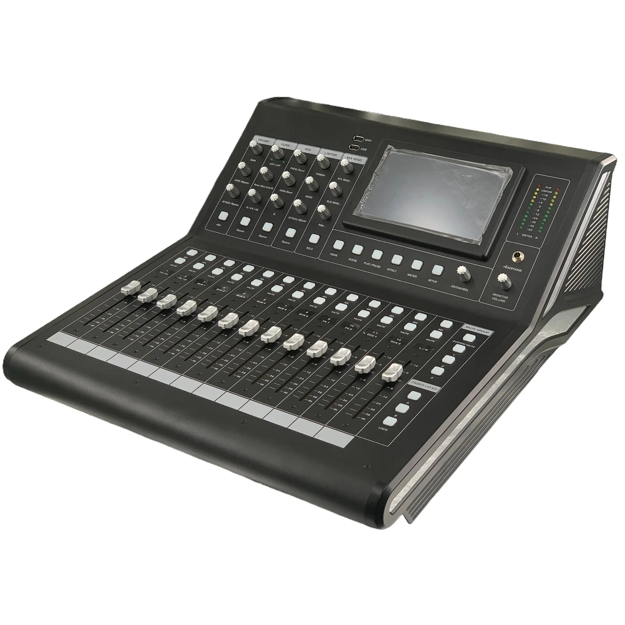 MS-200 Pro 16 canais com tela sensível ao toque Mixer de áudio digital Mixagem de som Dois tipos de efeitos embutidos no console do controlador de DJ