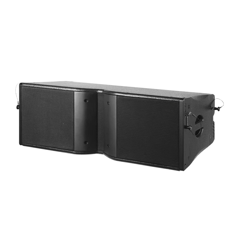  Subwoofer preto de 18 polegadas, montagem suspensa dupla de 12 polegadas, aparência elegante e charmosa, material ABS durável, alto-falantes de matriz de linha para desempenho em turnê