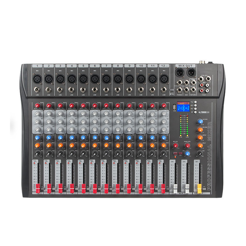 Portátil DJ Profissional Digital 12 Vias Suportado Bluetooth E MP3 Audio Mixer Digital Com Built-in 48V Phantom Power