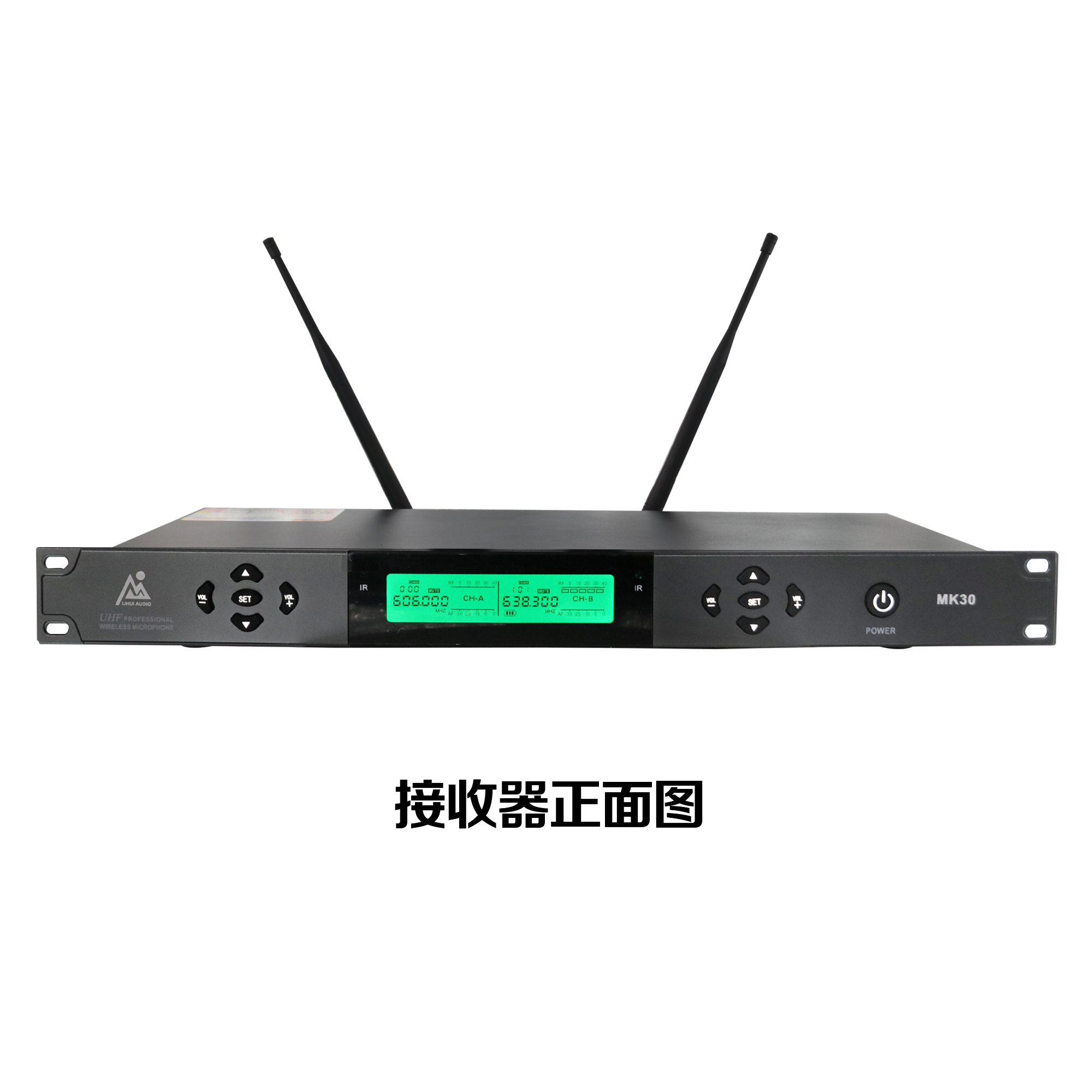 Lihui áudio 100x2 fm uhf alta frequência transmissão de sinal digital completo microfone sem fio destacável para palco