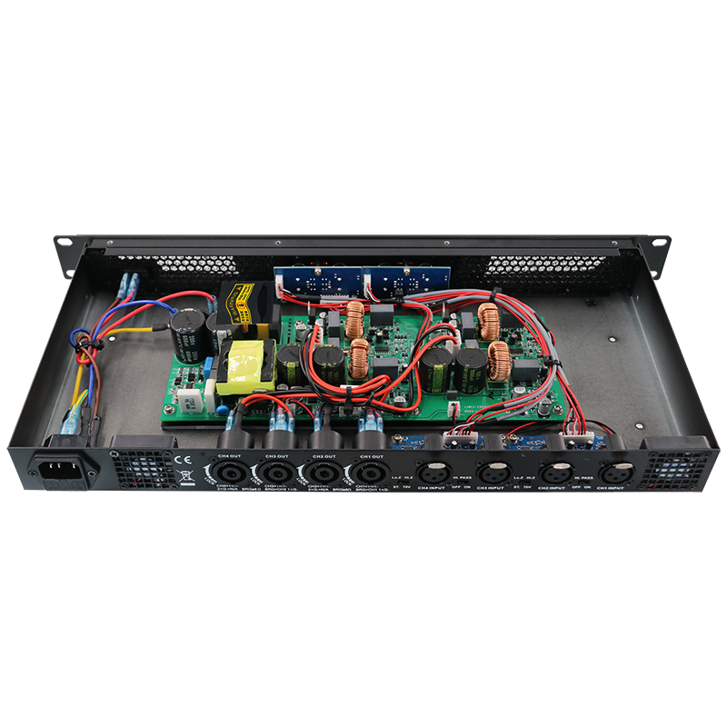 Lihui 400 watts 4 canais 100dB painel preto proteção contra curto circuito pequeno pro amplificador de som para home theater