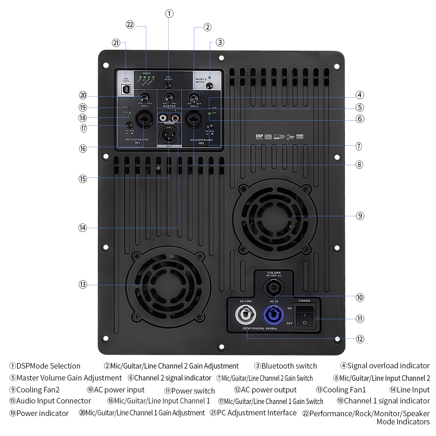  Placa amplificadora classe d mt12660d 1200w 8 ohm, placa pro dsp amp, módulos amplificadores de potência de áudio para alto-falante ativo