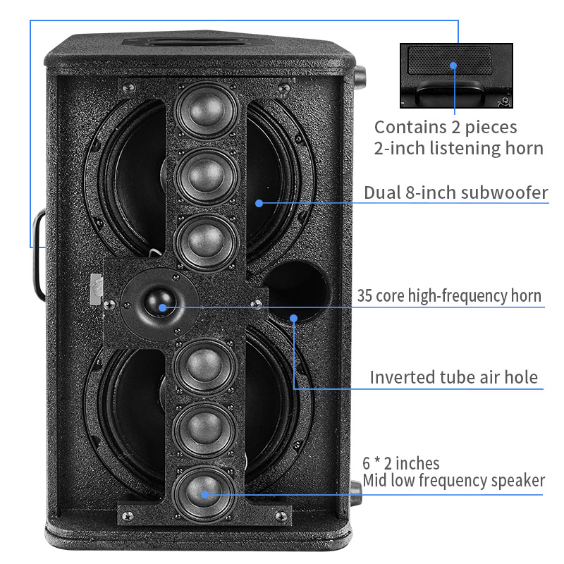 Alto-falante tt8 profissional, equipamento de áudio, música, sistema de karaokê, caixa de alto-falante para festa em clube