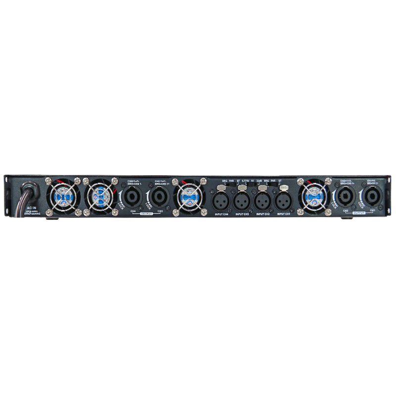 Ferro Preto 4*2200 Watts Pro Amplificador de Potência 1U Classe D Proteção Contra Curto Circuito Pro Amplificador de Som